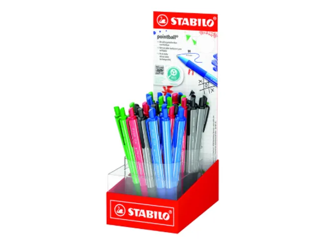 Stylo bille STABILO pointball Colorful Medium assorti