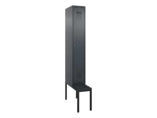 locker met bank,voor scheiding van kleding,HxBxD 2120x300x815mm,1vak