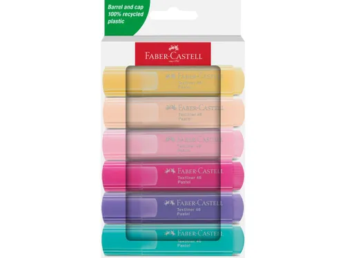 Markeerstift Faber-Castell 46 Pastel 6stuks blush, roze, lila, turquoi