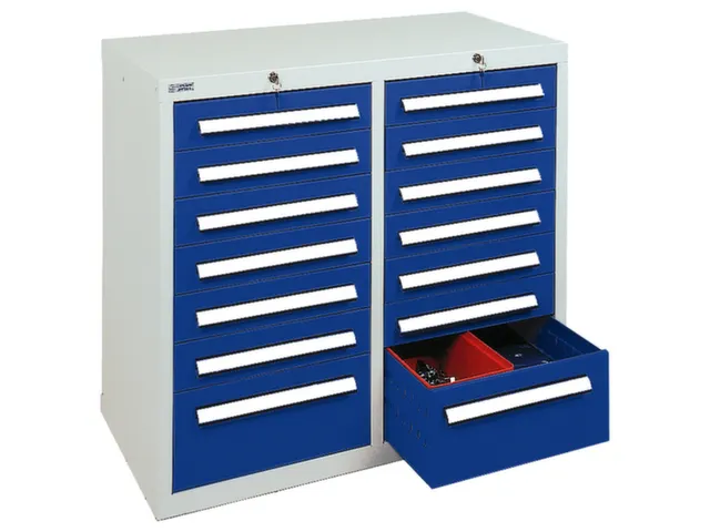 ladekast HxBxD 900x1000x500mm 14laden vergrendeling RAL7035 RAL5010