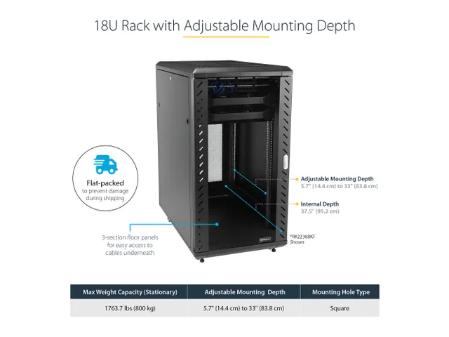 18U Enterprise Serverkast 19 Inch Vergrendelbaar Rack