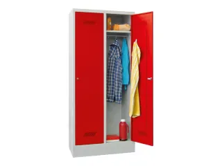locker,HxBxD 1850x800x500mm,2vak,vak B 400mm,RAL7035,front RAL3000 - 3
