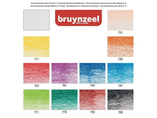 Crayon de couleur Bruynzeel Expression boîte métal 12 pièces
