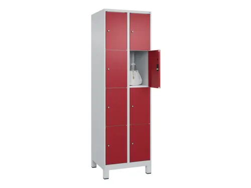 lockerkast,HxBxD 1950x600x500mm,2x4vakken,vak B 300mm,cil.-slot,voeten