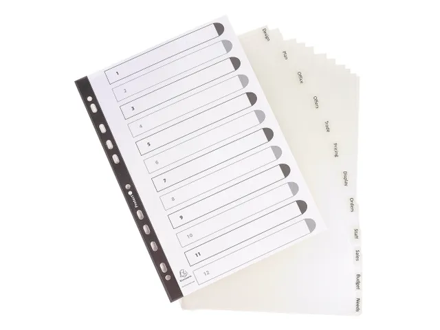 Tabbladen PP Kreatab s A4 12tabs transp.