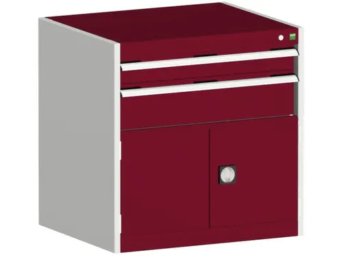 ladekast HxBxD 800x800x525mm 2laden RAL7035 front RAL3004