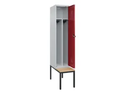 locker met bank,voor scheiding van kleding,HxBxD 2120x400x815mm,1vak
