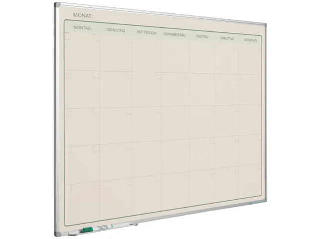 Maandplanner Elegance Duits softline profiel 8mm 90x120cm aluframe