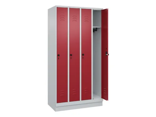 locker,HxBxD 1950x1000x500mm,4vak,vak B 250mm,draaigrendel,sokkel