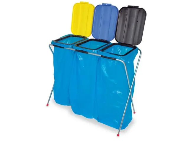 Lichte Afvalverzamelaar 3x70/120 liter 810x960x410mm Deksel