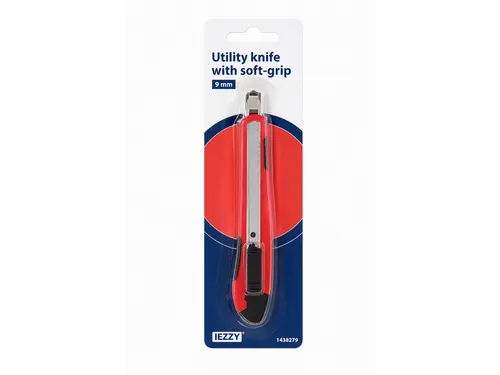 Snijmes IEZZY 9mm kunststof met softgrip inclusief 1 mesje