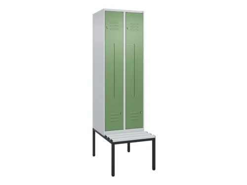 Z-garderobekast,HxBxD 2120x600x815mm,2vak,vak B 300mm,cil.-slot