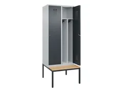 locker met bank,voor scheiding van kleding,HxBxD 2120x800x815mm,2vak