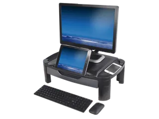 Monitorverhoger Tablet Houder 3 Hoogte Standen Opberglade Xlarge Zwart - 2