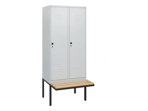 locker met bank,HxBxD 1950x800x815mm,2vak,vak B 400mm,draaigrendel