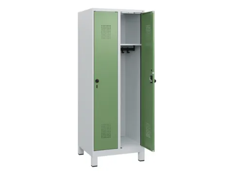 schoollocker,HxBxD 1630x600x500mm,2vak,vak B 300mm,draaigrendel,voeten