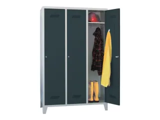 lockerkast,HxBxD 1850x1200x500mm,3vak,RAL7035,front RAL7016 - 2