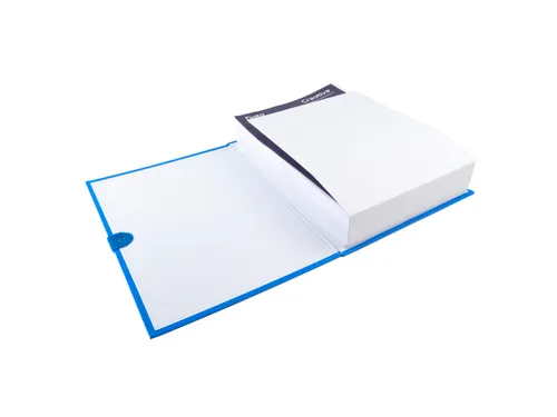 Map uitrekbare rug balacronkaft en Klittenband Blauw 24x32cm A4