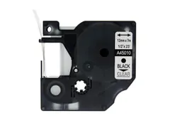 Labeltape Dymo Compatible 45010 D1 12mmx7m Zwart Op Transparant