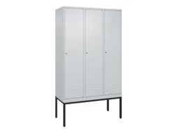 locker,HxBxD 2120x1200x500mm,3vak,vak B 400mm,cil.-slot,voetonderstel