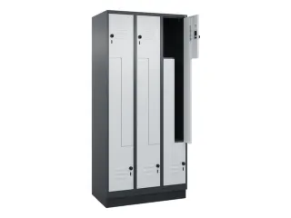 Z-garderobekast,HxBxD 1950x900x500mm,vak B 150/300mm,draaigrendel - 2