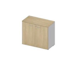 Kantoorkast Romp Aluminium Front Eiken bxdxh 900x450x815mm - 1