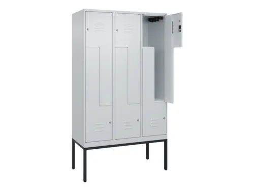 Z-garderobekast,HxBxD 2120x1200x500mm,vak B 200/400mm,cil.-slot