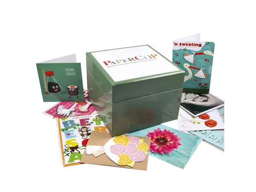 Wenskaartbox Paperclip inclusief 75 wenskaarten