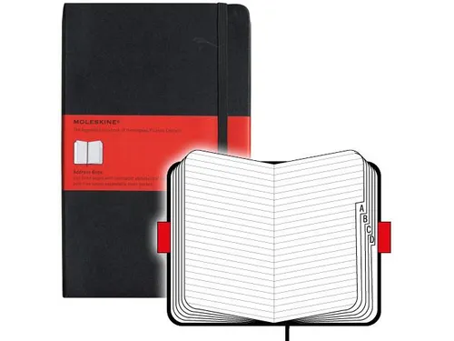 Adresboek Moleskine Large 130x210mm hard cover lijn zwart