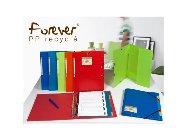 Elastomap 3 kleppen polypropyleen 7/10de Forever PP - A4-Anijsgroen -