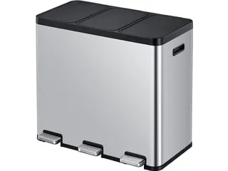 Afvalbak EKO Essential Recycler pedaalemmer 3x20 liter RVS - 1