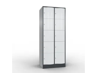 lockerkast cil.slot 1950x770x640mm 2x5 vakken RAL7021 front RAL7035 - 1