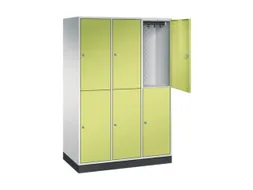 Dubbeldekse garderobekast,RAL 7035/RDS1108060,HxBxD 1950x1220x600mm