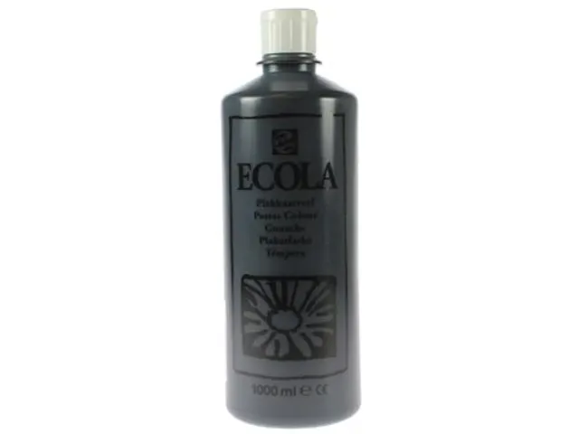 Plakkaatverf Ecola Flacon van 1000 ml Zwart