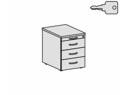 mobiel ladeblok,HxBxD 570x430x600mm,3lade(n),beuken
