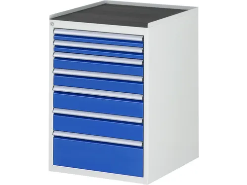 ladekast 825x580x650mm 7laden cilinderslot RAL7035 RAL5010 metaal