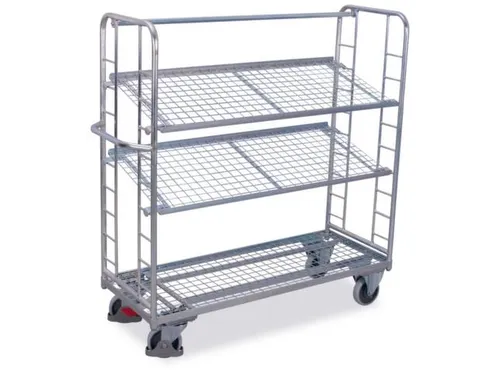 Bijzetwagen Verzinkt 400kg H 1571mm Laadvlak 1570x637mm 3 Etages