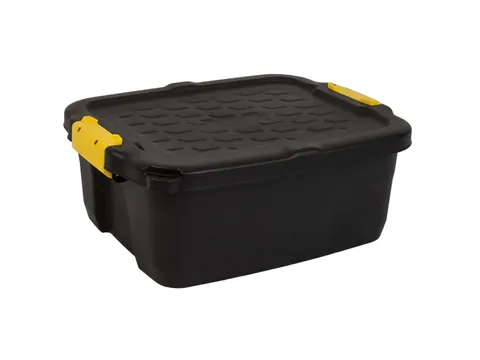 Robuuste Opbergbox 22.4 Liter Met Handgrepen Zwart