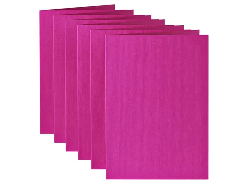 Correspondentiekaart Papicolor dubbel 105x148mm felroze pak à 6 stuks