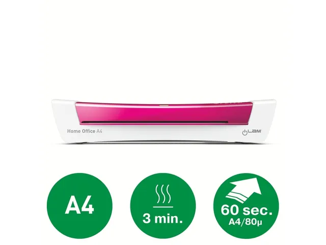 Lamineermachine Leitz ILAM Home Office A4 roze