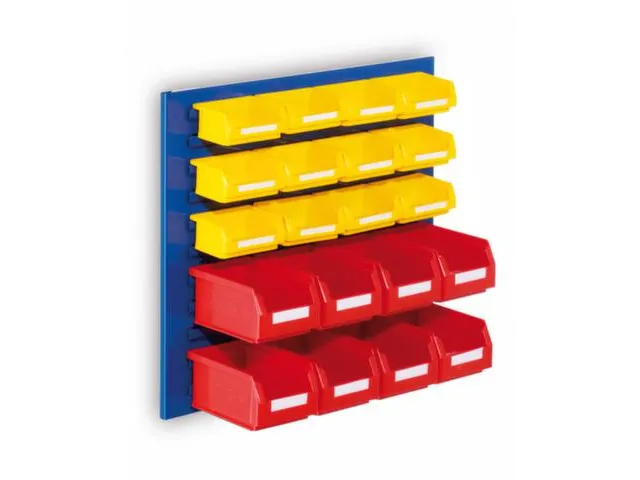 sleufplaat m. bakken,blad HxB 450x500mm,blad RAL7035,gelakt,20bakken