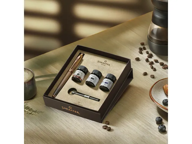 Coffret cadeau stylo plume Sheaffer 100 M Coffee ed. Matt brown 3x10ml