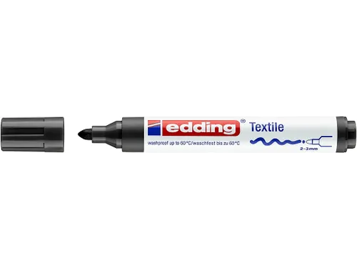 Viltstift edding 4500 textiel rond zwart 2-3mm