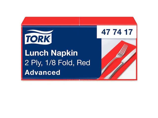 Tork 477417 Lunchservet Advanced Rood 33x33cm