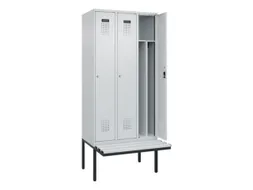 locker met bank,voor scheiding van kleding,HxBxD 2120x900x815mm,3vak