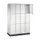 lockerkast,RAL 7035,HxBxD 1950x1220x500mm,4x3vakken,cil.-slot,sokkel