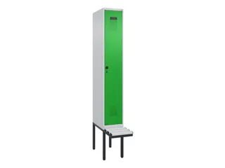 locker met bank,voor scheiding van kleding,HxBxD 2120x300x815mm,1vak - 2