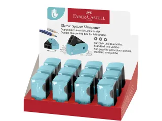 Puntenslijper Faber-Castell SLEEVE dubbel turquoise linkshandig - 3