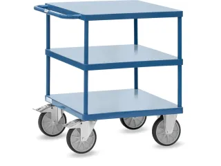 Tafelwagen 2417B 600kg 700x700mm 3 etages Staalplaat RAL5007 - 1