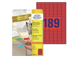 etiket Avery ILK 25,4x10mm 20 vel 189 etiketten per vel rood
